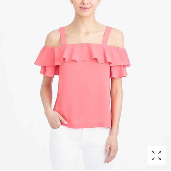J. Crew Tops - J. Crew Pink Ruffle Top NWT